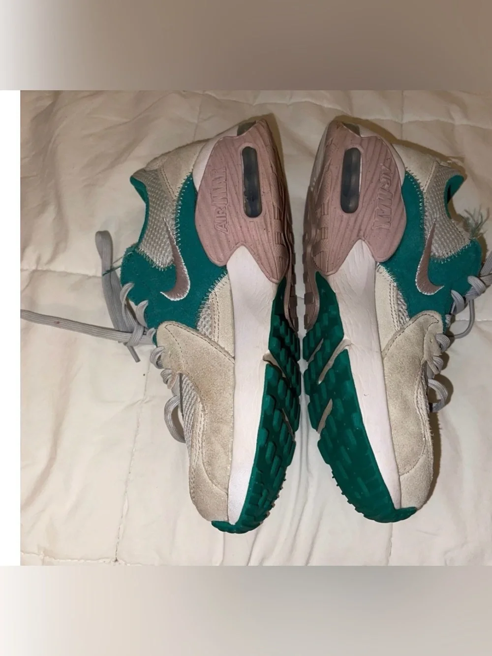 Nike Women’s Green and Light Gray Running Sneakers - Size 6